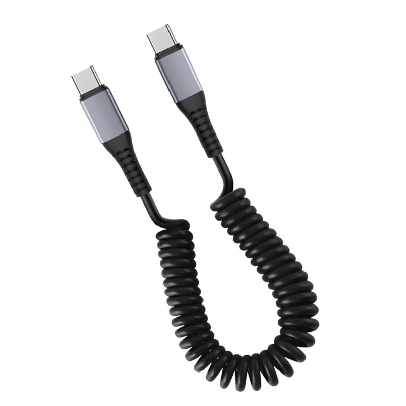 Coiled USB C Cable Fast Charging Cord Spring Designs Cable ABS for Smartphones gallery