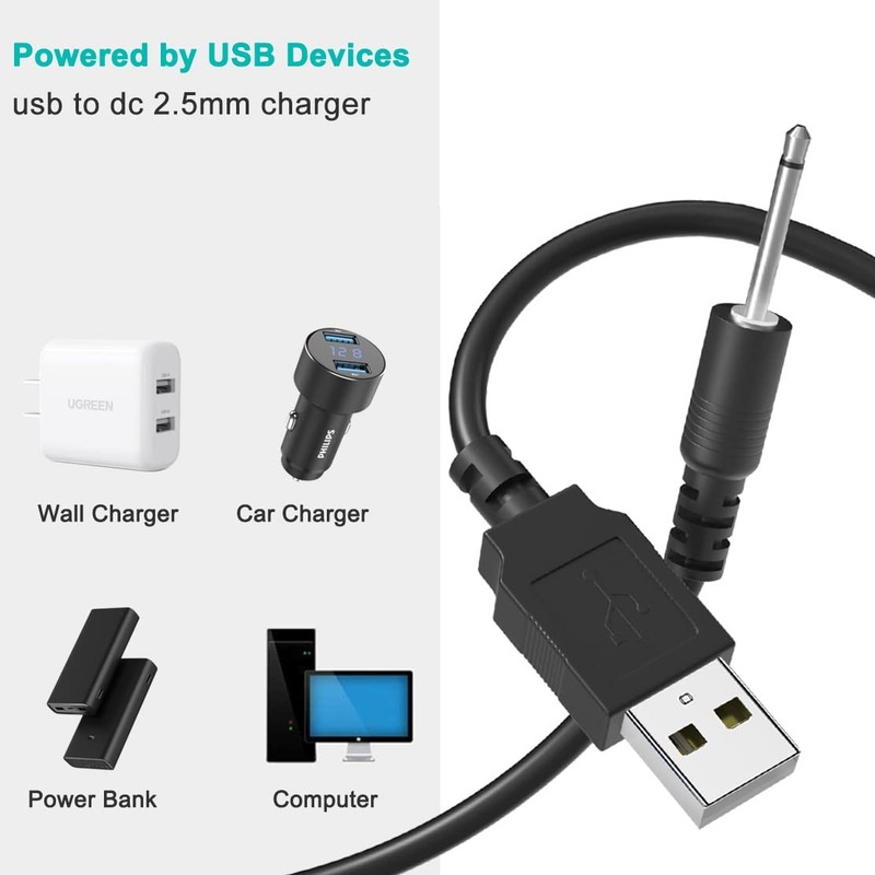 3ft Replacement DC Charging Cable USB to 2.5mm Fast Charger Cord Adapter gallery
