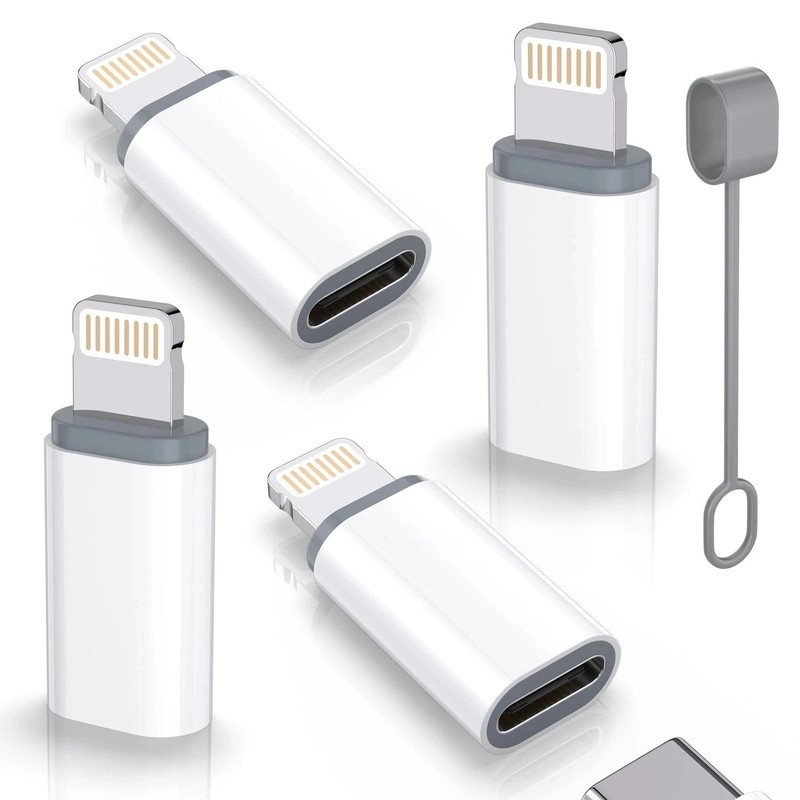 USB C Type C to Lightning Adapter MFi Certified 27W Fast Charging - 4 Pack