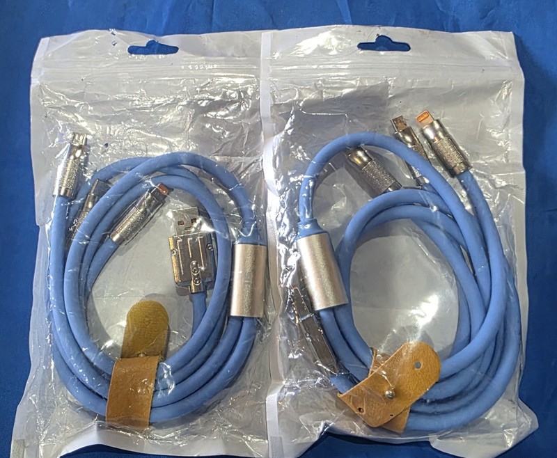 3 in 1 Fast USB Charging Cable Universal Multi Cell Phone Charger Cord Lot of 2