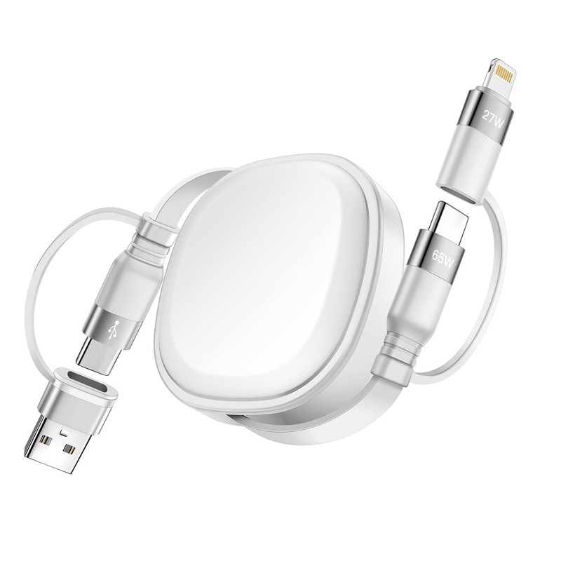 Minlu 5 in 1 Retractable Car Charger Cable, 65W Multi Fast Charging Cord,...