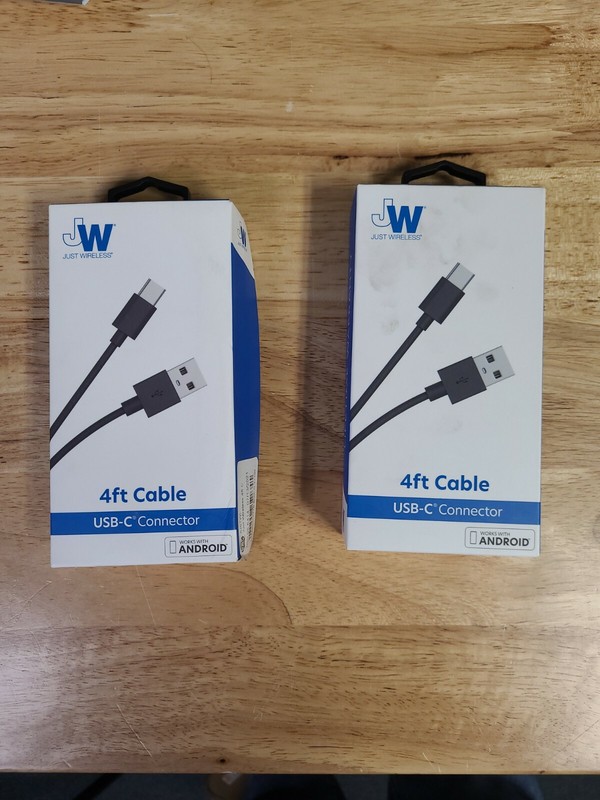 Just Wireless USB-C 4’ Charging Cable. Lot of 2