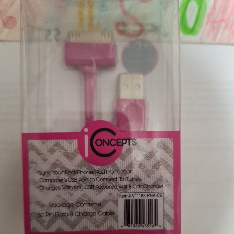 30 Pin Ipad Ipod Iphone Data Cable Pink gallery