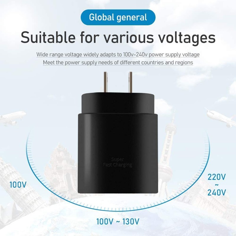 25W Type USB-C Super Fast Wall Charger Cable For Samsung Galaxy S20 S21 S2225W gallery