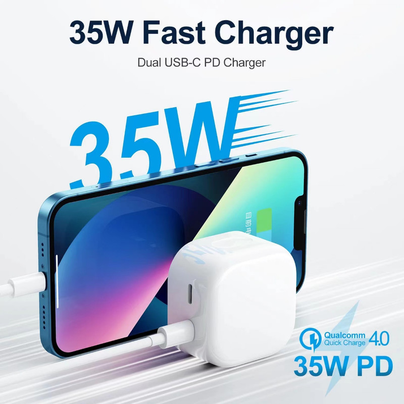 PD 35W Dual Port Fast Charger Power Adapter Lot For iPhone 16 15 14 13 12 11 Pro gallery