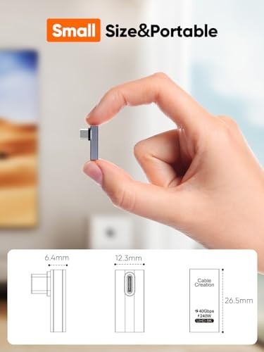 90° USB C Adapter 5 Pack, Right Angle Male to Female, 40Gbps 240W for Steam Deck gallery