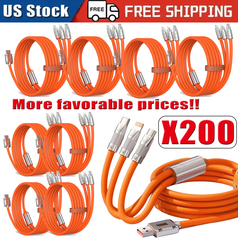 3 in 1 Fast Charging Cable Cell Phone Charger Cord For iPhone Type C Micro LOT