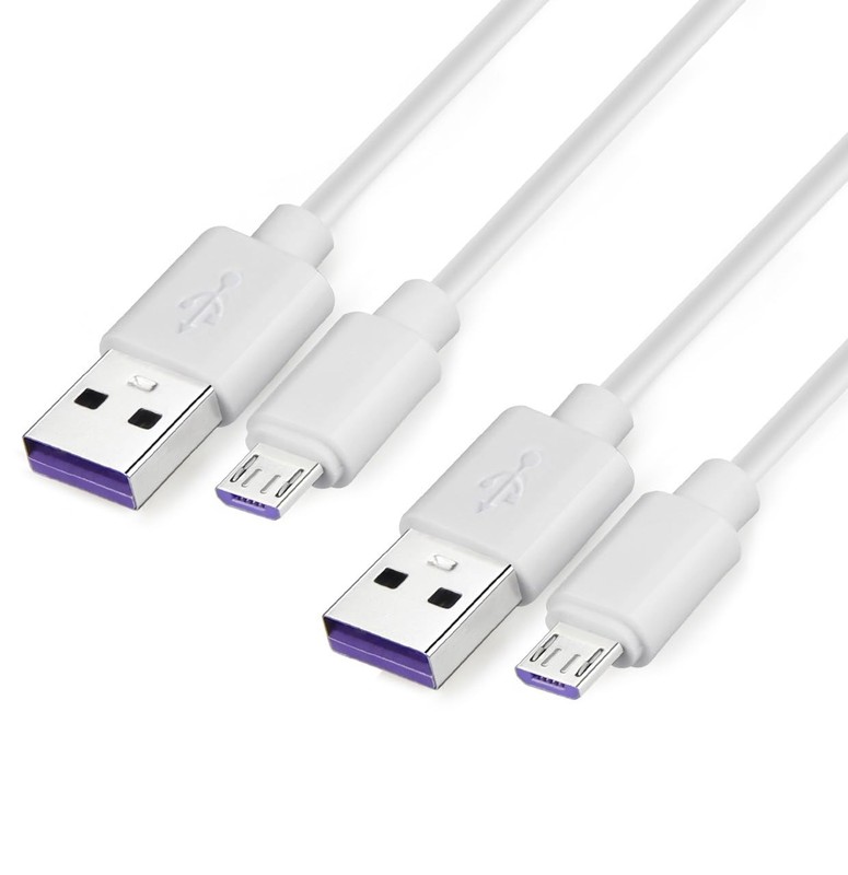 2-Pack 6ft Micro USB Cables for Fast Charging – Compatible with Android Devices