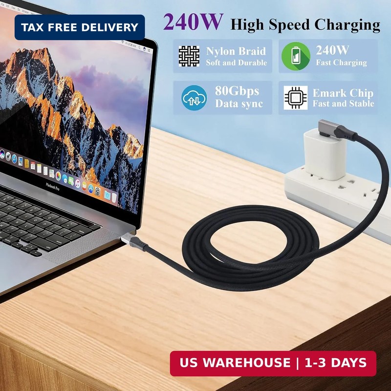 High-Speed USB 4 Cable,USB C Male Fast Charging Cable Supports 80Gbps/240W Charg gallery