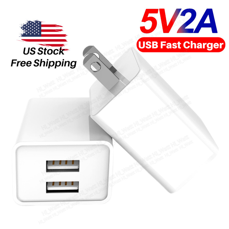 USB Fast Charger Block Dual Port Power Adapter 2PACK For iPhone 15 14 13 12 11 8