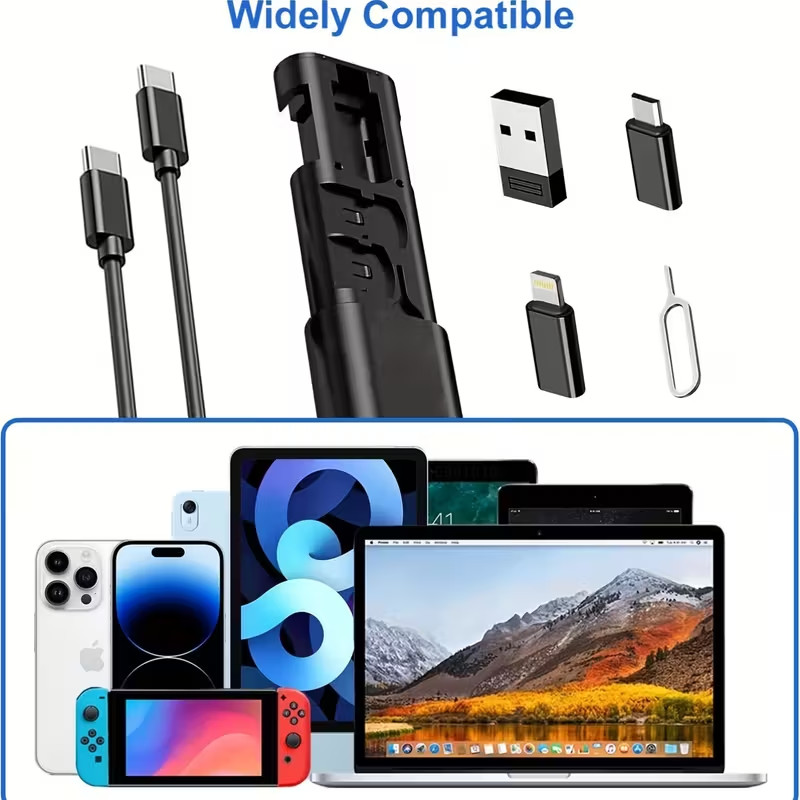 Portable 5-in-1 Charging Case Set PD 60W USB C to Type C Fast Charging Cable USA gallery
