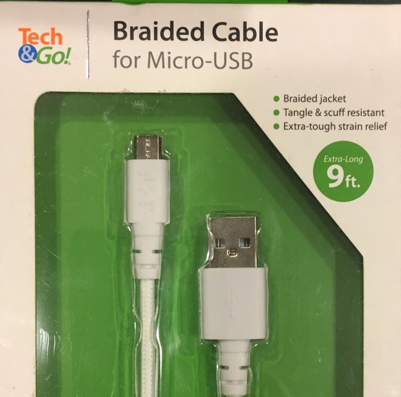 Tech & Go 9 Ft. Braided Cable For Micro-USB gallery