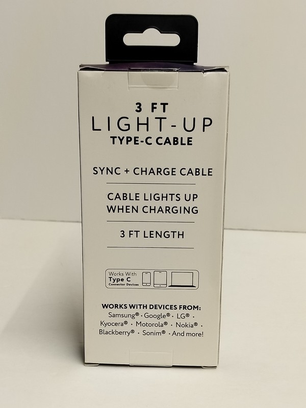 3 Ft Light-Up Type-C Cable, green Sync + Charge Cable gallery