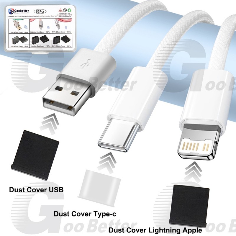 52pcs USB-C Port Covers Silicone Dust Plugs Protector for Phone Charging Port gallery