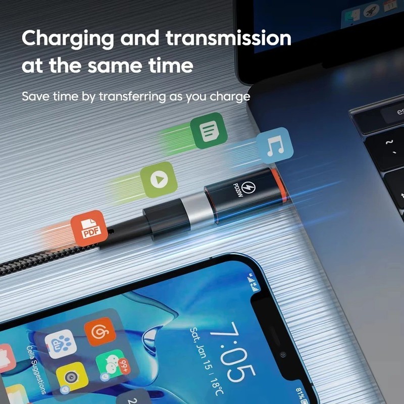 USB C to 8-Pin Fast Charging Adapter 20W PD Type C Charging Converter Phone gallery