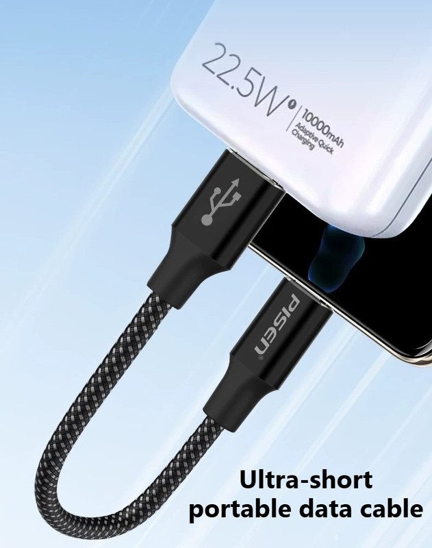 PISEN Short Type C Cable 0.2m Fast Charging for Power Bank Xiaomi Honor gallery