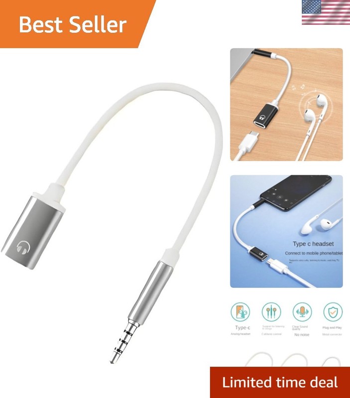Durable 3.5mm Male to USB-C Female Adapter – Perfect for Headphones and Tablets