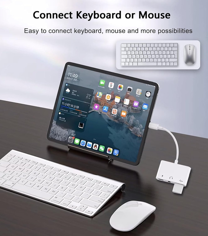 USB C to USB Adapter, 3 in 1 AUX to USB C Adapter with 3.5Mm Headphone Jack + OT gallery