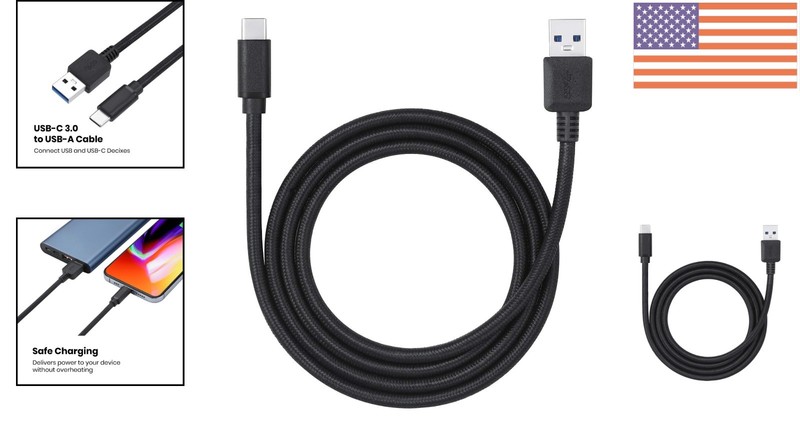 Versatile 3 Ft USB-C Male to USB-A Male Cable - Durable & Tangle-Free Design gallery
