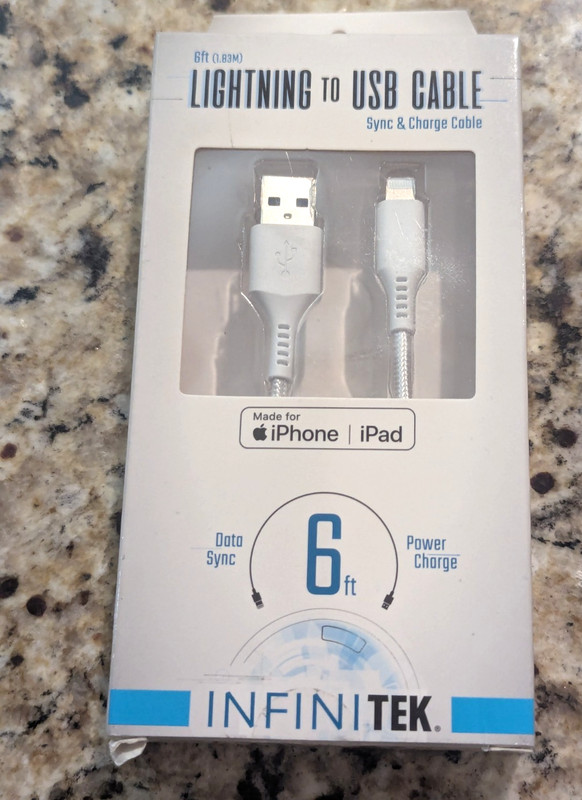 Infinitek 6 ft iPhone Compatible to USB-A Charging Cable White