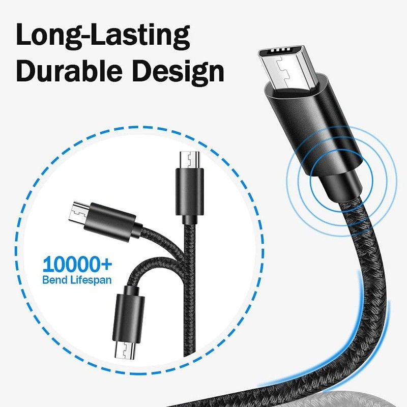 3X Braided Android V9 Fast Charging Data SYNC Charger Cable Cord 3/6/10FT LONG gallery