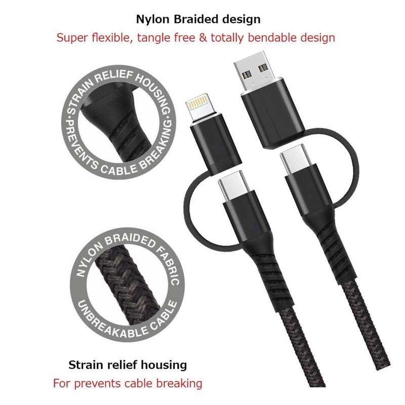 For Samsung Galaxy A54 5G/A53 5G/A52 5G - Fast Charger 4-in-1 USB-C Cable Power gallery