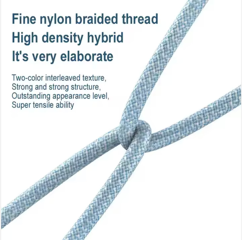 Nylon Braided Type c Super Fast Charging c to c 3ft White color 3pcs gallery