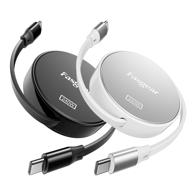 Retractable USB C Cable 240W 2 Pack 3.3ft Type C Cord 5A Fast Charging for US…