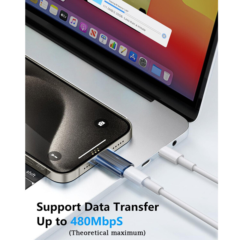 1PC Charging Adapter USB C Male to 8 Pin IOS (Female) Connector For iPhone iPad gallery