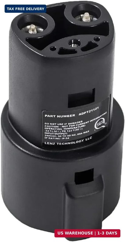 LENZ J1772 to NACS Charging Adapter - SAE J1772 to NACS for Tesla & NACS EVs (20