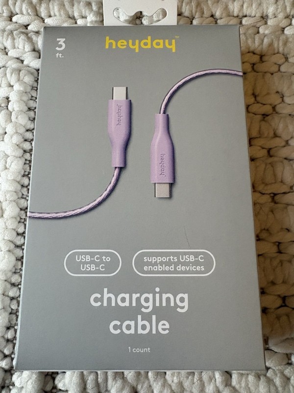 Heyday 3 Ft. Lavender Fast Charging Cable,PS5 Compatible, USB-C To USB-C, New