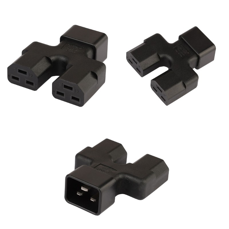 C20 to C21, IEC320 C20 Male to Dual 2xC21 Female Power Splitter Adapter gallery