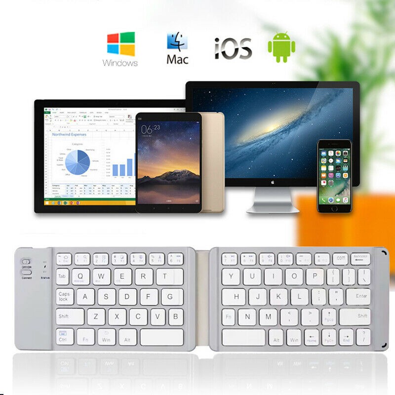For Galaxy Z Flip7/FE - Wireless Keyboard Folding Rechargeable Portable Compact gallery