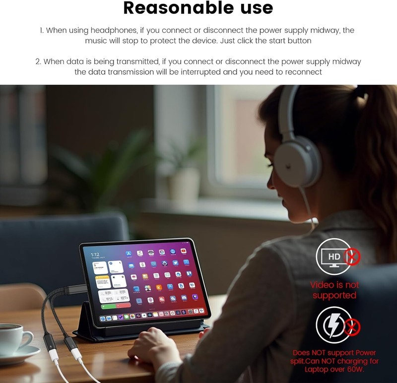 Versatile USB C Y Splitter - Charge & Transfer Data Simultaneously, 60W Power gallery
