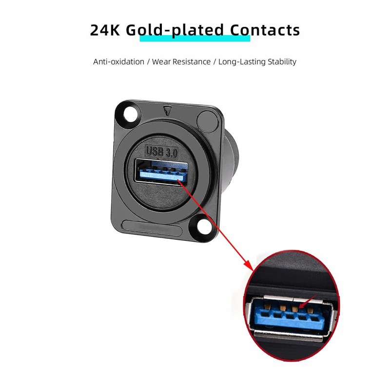 5PCS USB3.0 D Series Panel-Mount Connector,Waterproof USB Port Socket 86 Pane... gallery