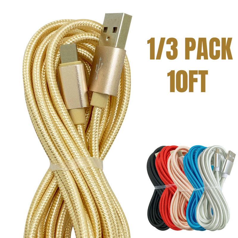 1/3X 10Ft Heavy Duty USB Fast Charge Cable For iPhone 14 13 12 11 Pro XR XS Cord gallery