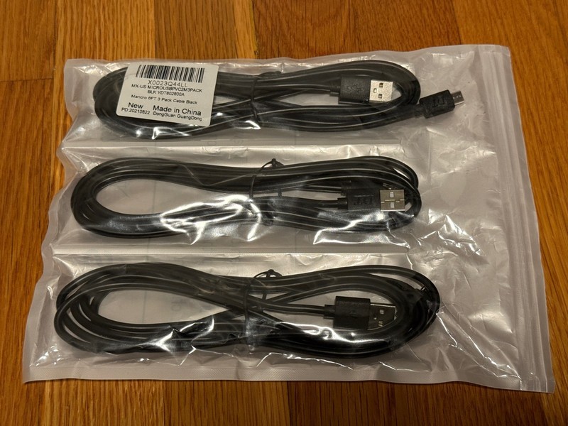 3-Pack USB A 2.0 to Micro USB Cables 6 Ft Each | Brand: Mancro