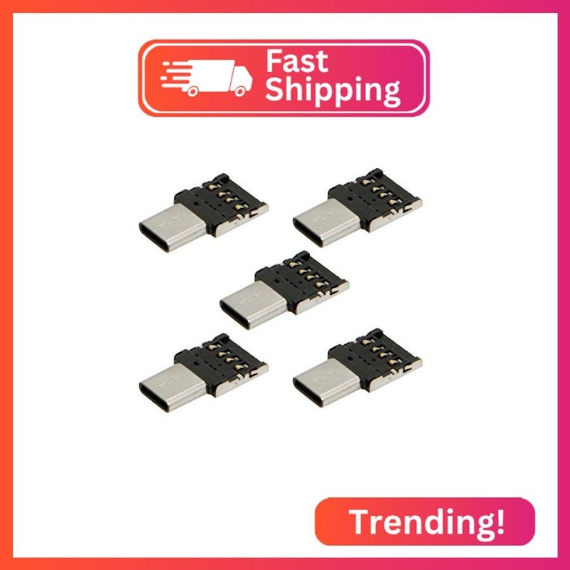 chenyang 5 PCS USB C OTG Adapter USB C Male to USB 2.0 Female Ultra Mini Size Co