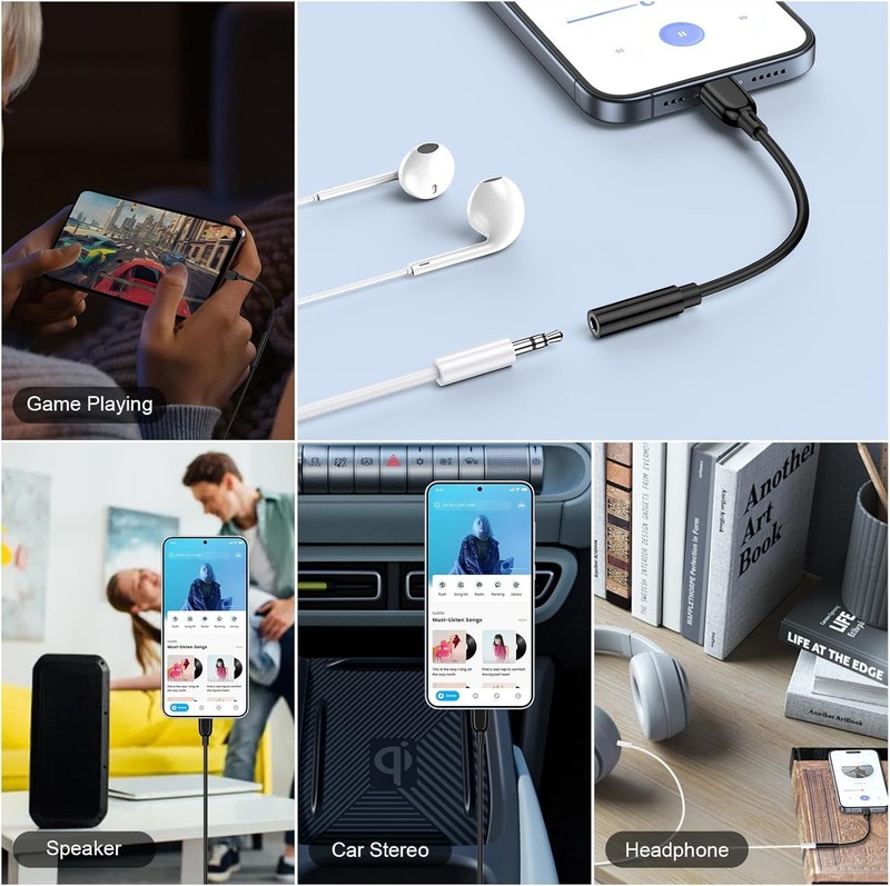 1 USB-C Type C Adapter Port to 3.5MM Aux Audio Jack Earphone Headphone Cable USB gallery
