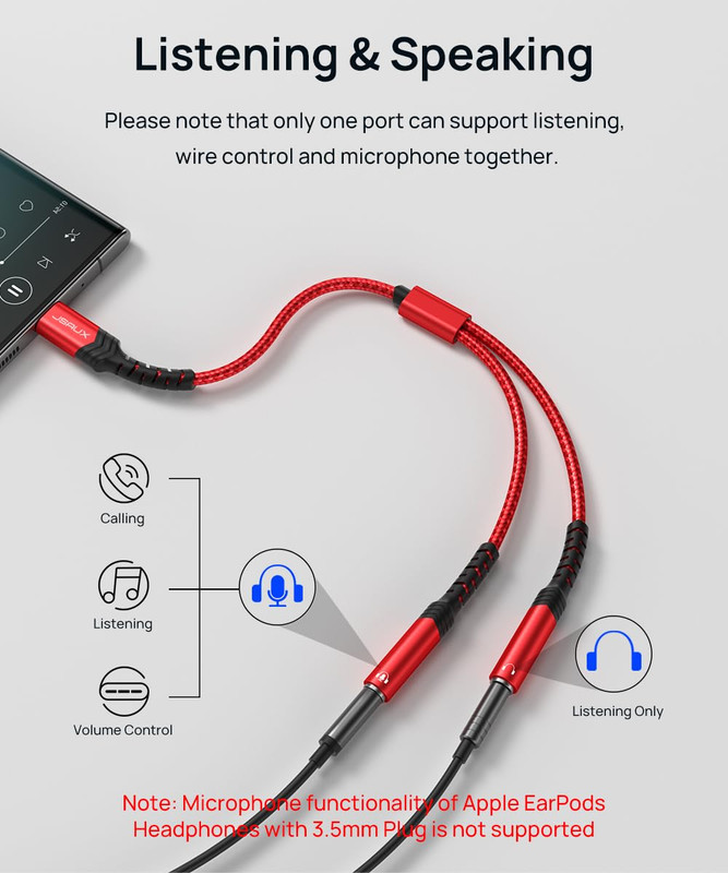USB C to Dual 3.5Mm Female Headphone Splitter, Type C to Dual 3.5Mm Female Aux Y gallery