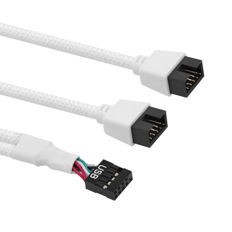 2PCS USB 2.0 9Pin Female to Dual 9-Pin Extension Cable,Motherboard 9-PIN USB2... gallery