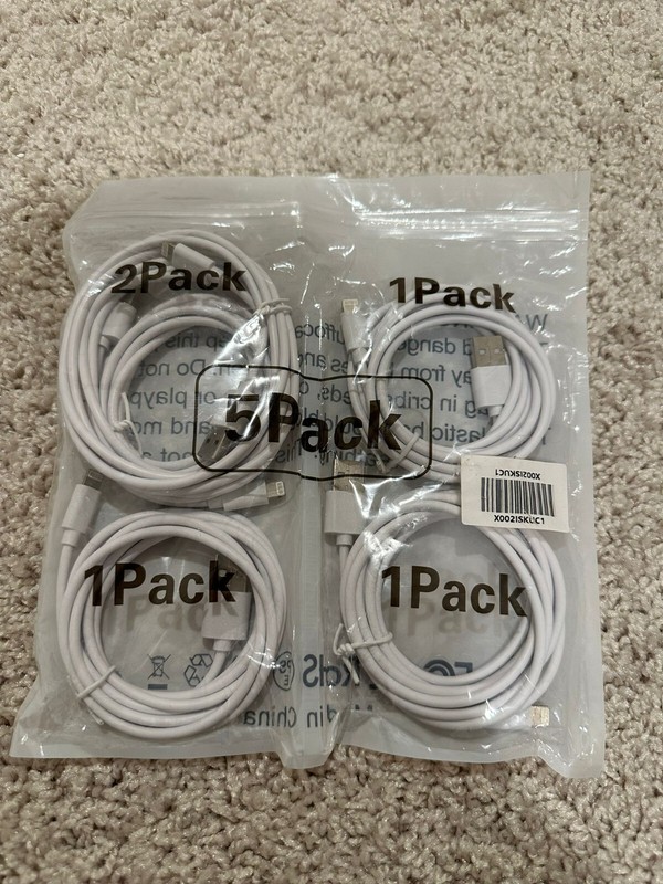 iPhone Charger Heavy Duty – USB to 8-pin Cable – 5 Pack