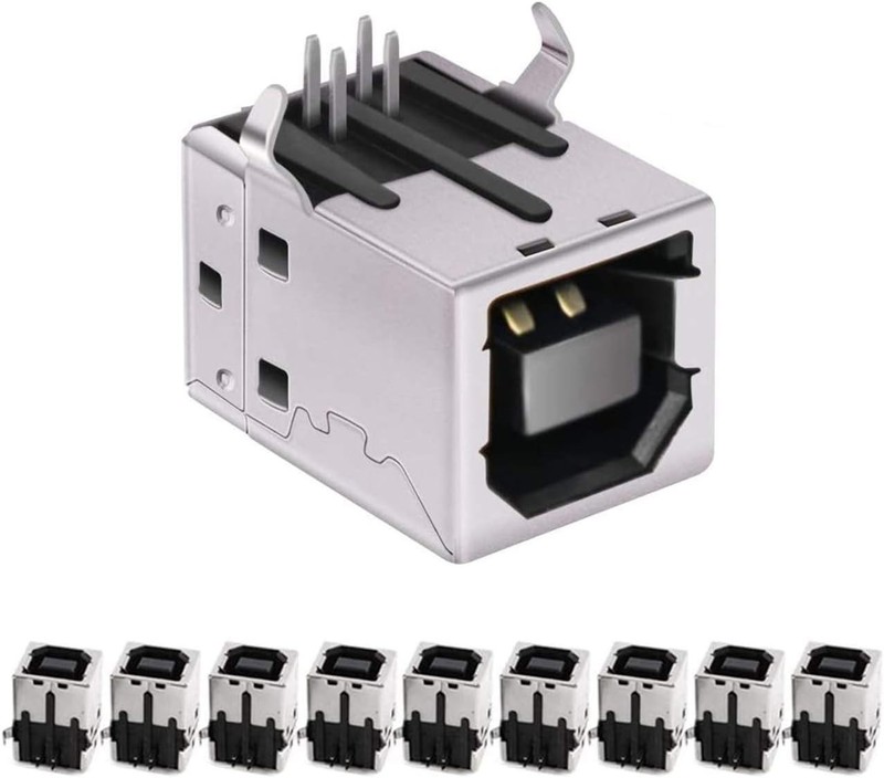10 USB Female Type-B Jacks 4-Pin Right Angle DIP Sockets for Peripheral Devices gallery