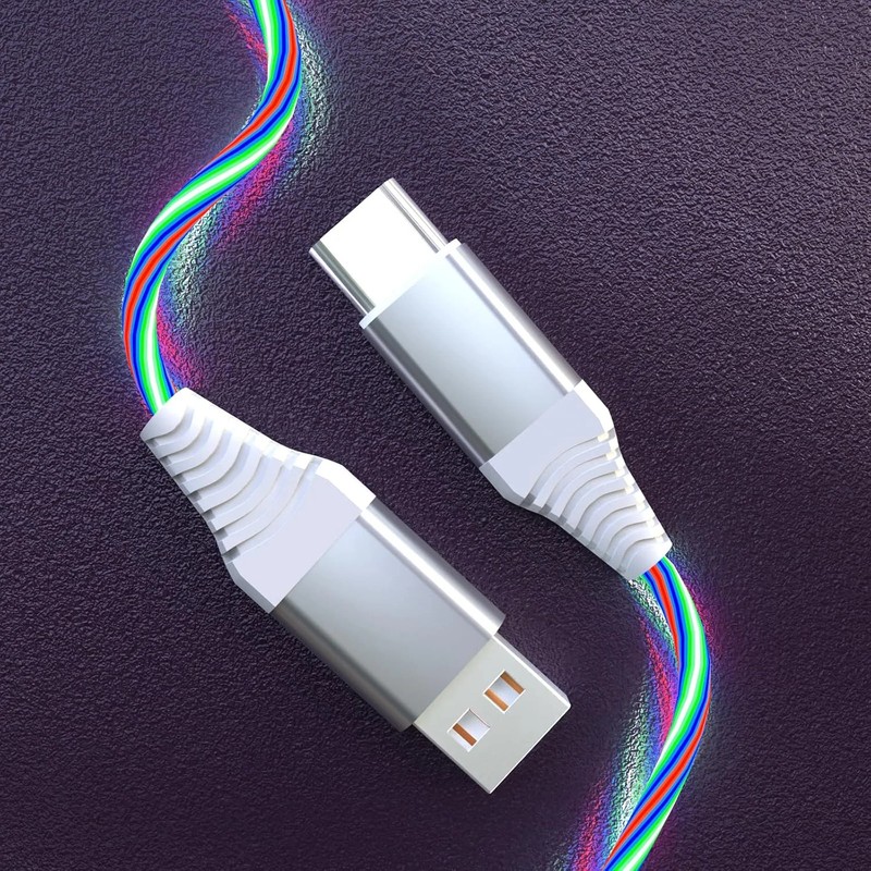 Light Up USB C Charging Cord 3A LED Light Up Type C Fast Charger Led USB-A to C