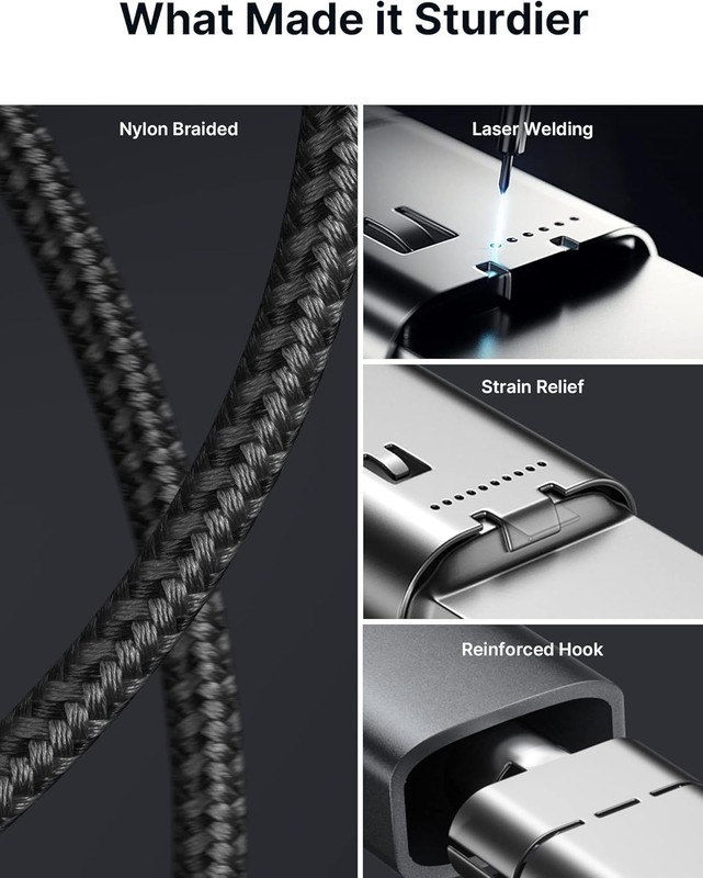 2-Pack 6.6FT Grey USB C to USB C Cable with 100W Fast Charging gallery