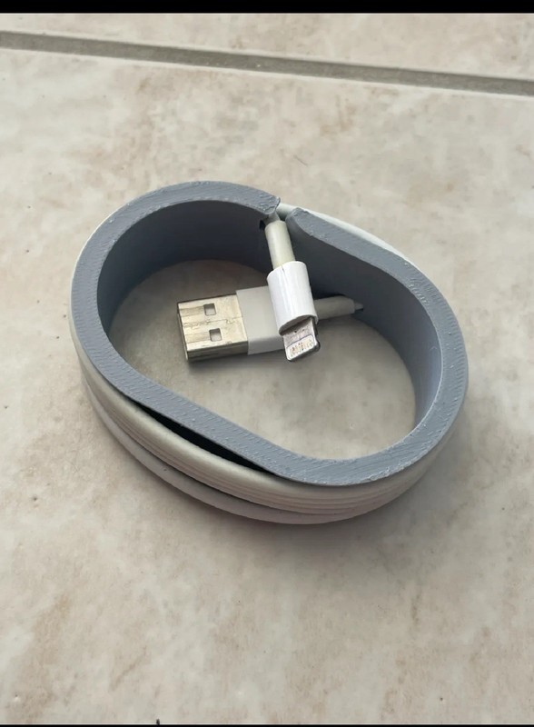 USB Charging Cable 3 ft White/Gray w/ Cable Wrap Organizer gallery