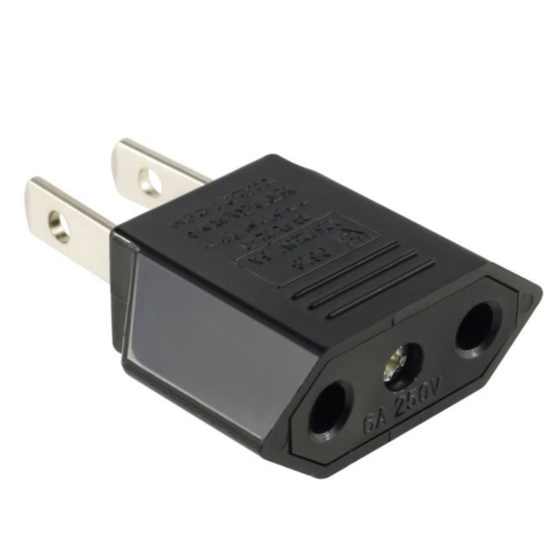Euro to US OR US to Euro Converter Plug Adapter Travel Black gallery