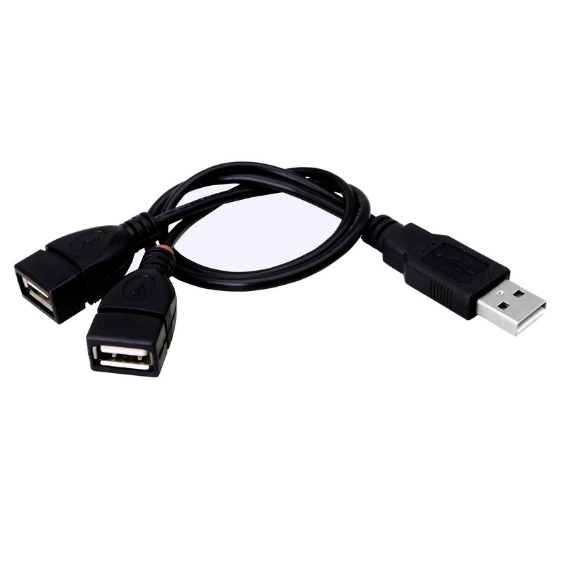 2-Pack 30 cm USB Splitter Cable 2.0 1 Male to 2 Female Jack Y Hub Adapter gallery