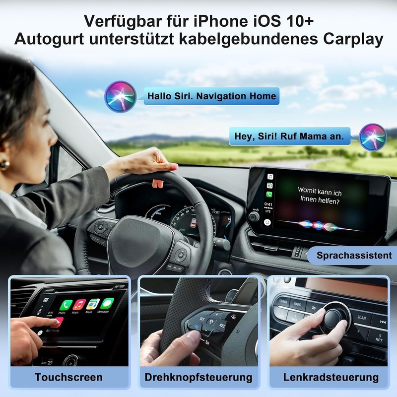 Wireless Carplay Adapter, Convert Wired to Wireless CarPlay, Compatible with ... gallery