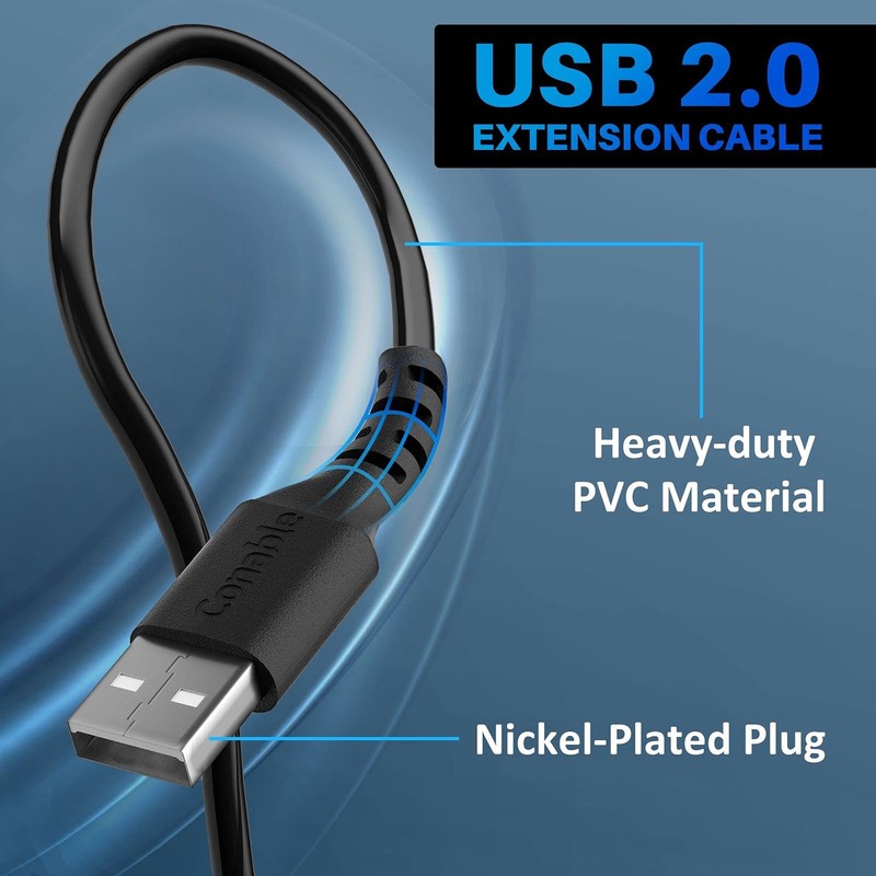 3 Pack USB Extension Cable 10 FT, USB 2.0 Type A Male to Female Extender Cord Ad gallery